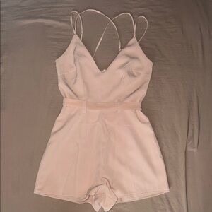 Missguided Blush Belted Romper